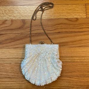Vintage White Beaded Purse